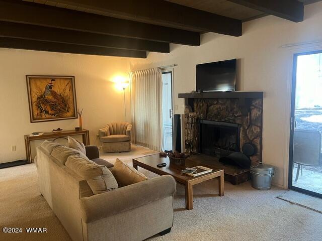 2820 Sports Village Loop Pinetop, AZ 85935 - Photo 5 of 24 a living room with furniture and a fireplace