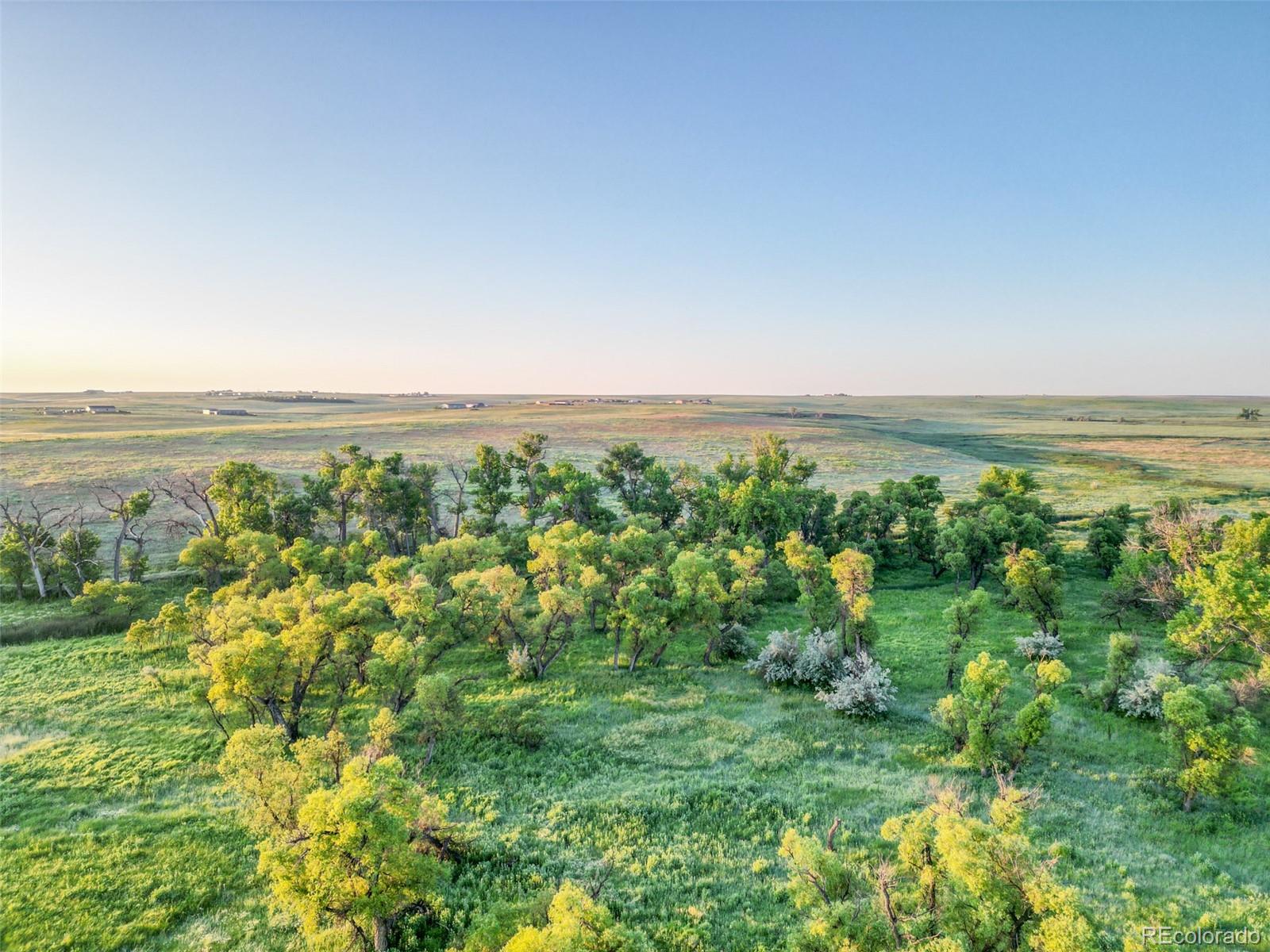 Pass Me By Road Strasburg, CO 80136 - Photo 32 of 46 an aerial view of residential houses with outdoor space and trees