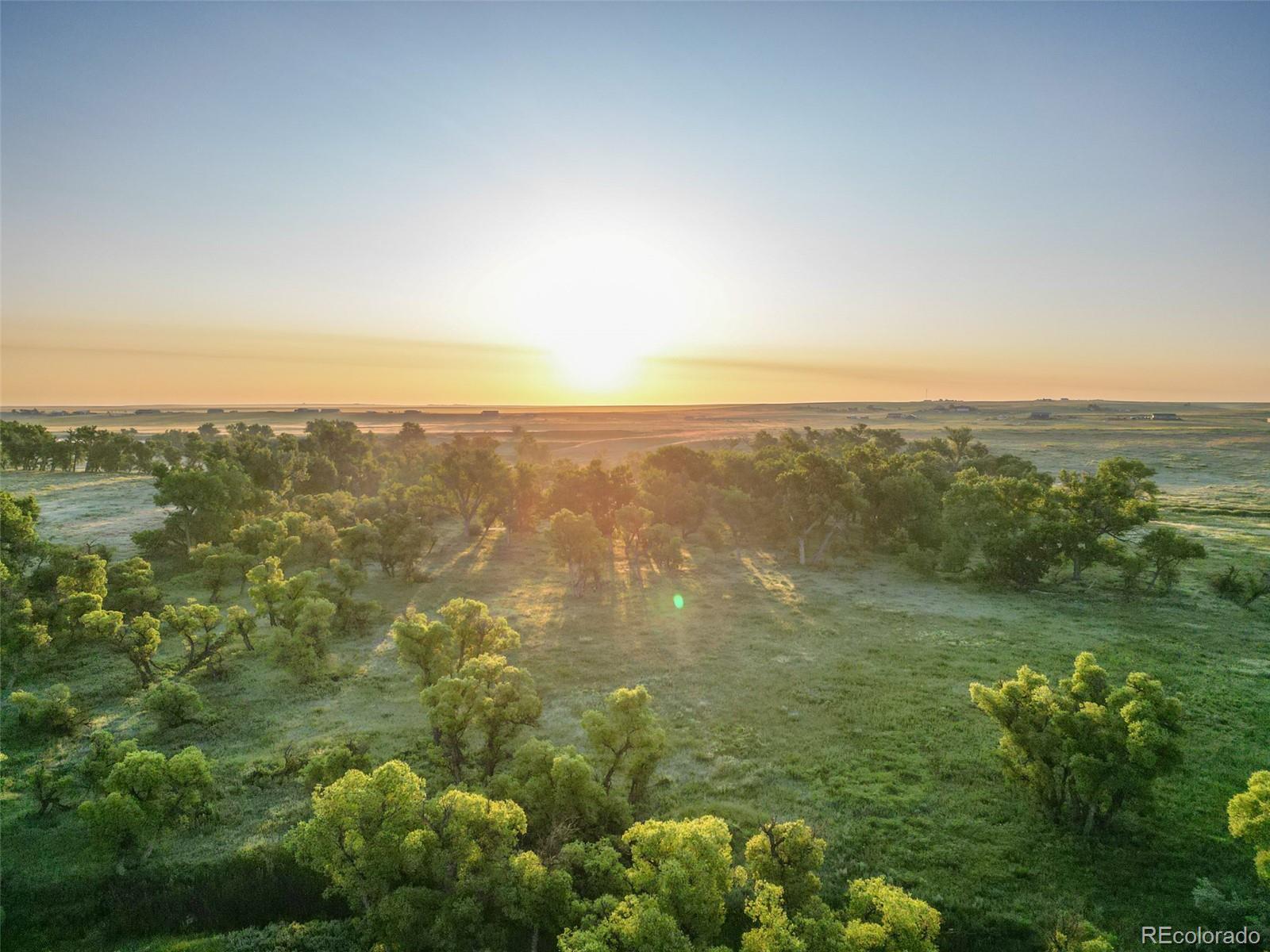 Pass Me By Road Strasburg, CO 80136 - Photo 36 of 46 an aerial view of residential houses with outdoor space and trees
