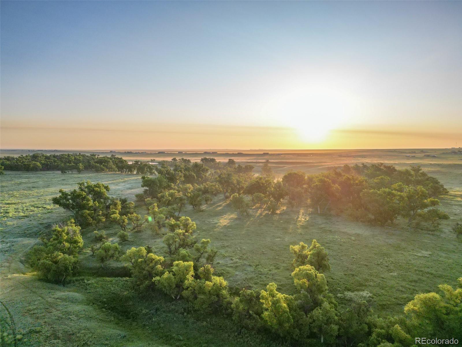 Pass Me By Road Strasburg, CO 80136 - Photo 37 of 46 an aerial view of residential houses with outdoor space and trees