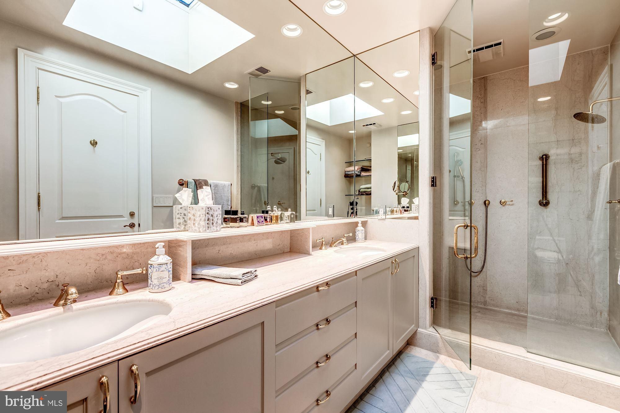 2130 Bancroft Place Northwest Washington, DC 20008 - Photo 22 of 35 Primary Bath with Marble Shower