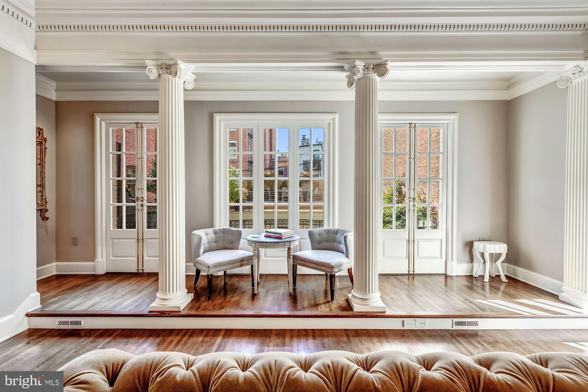 2130 Bancroft Place Northwest Washington, DC 20008 - Photo 8 of 35 French Doors Leading to Lovely Rear Garden