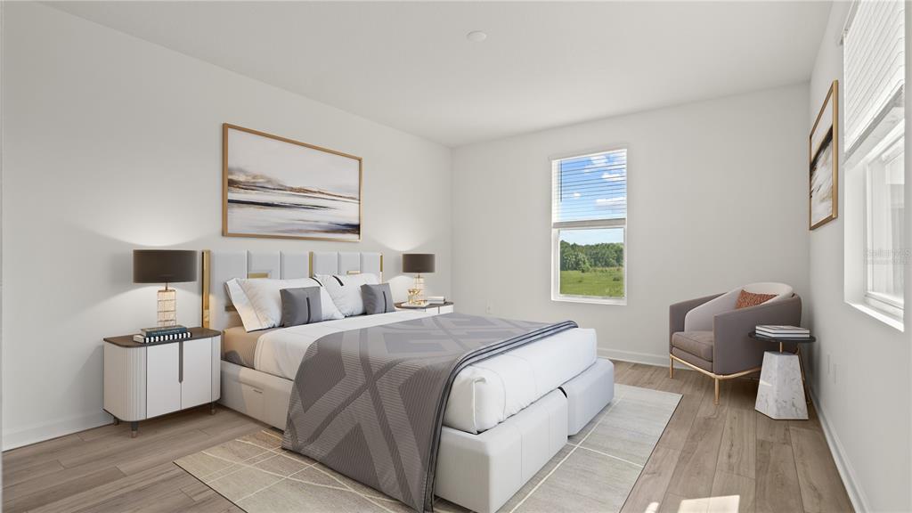 7851 Poplin Street Kissimmee, FL 34747 - Photo 21 of 36 a bedroom with a bed and a large window