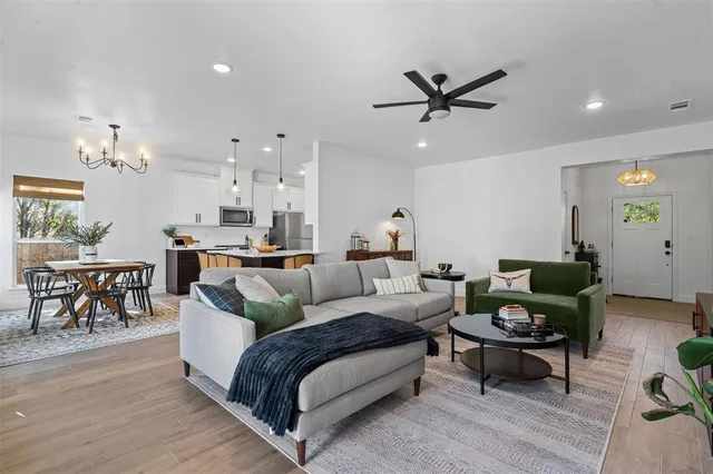 a living room with furniture