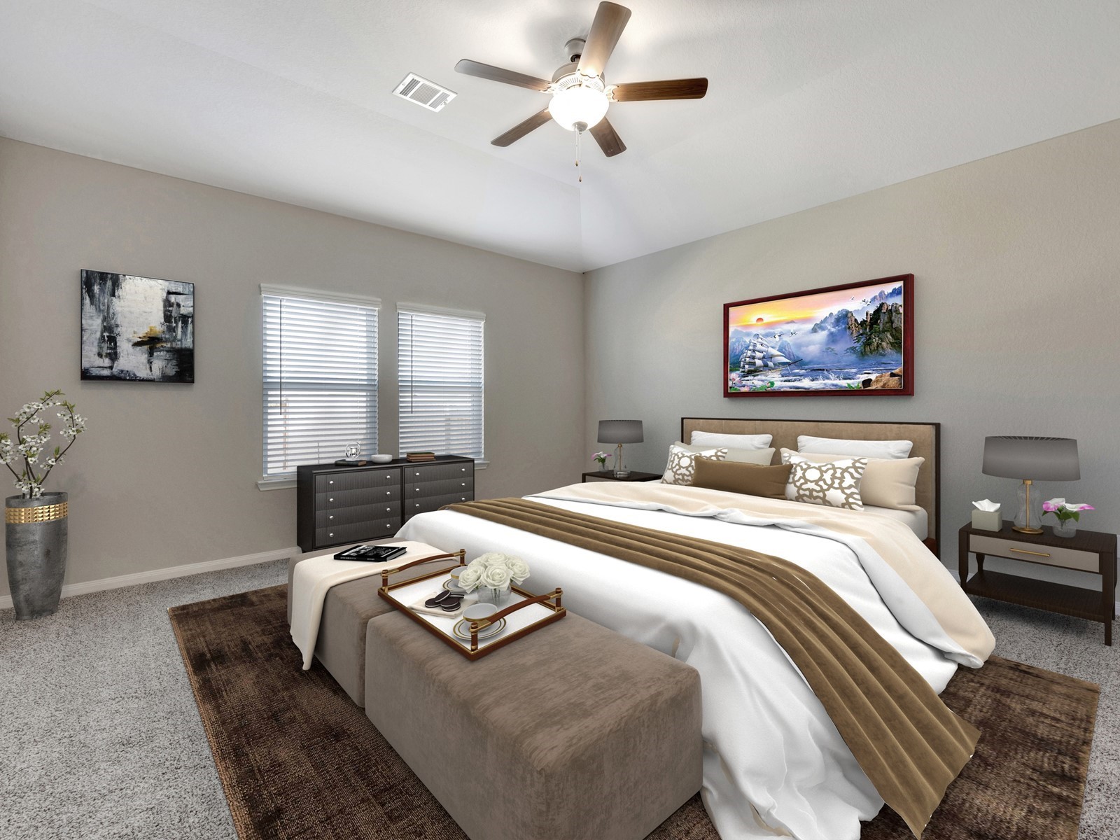 17882 Stone Terrace Montgomery, TX 77316 - Photo 11 of 33 a bed room with a bed and a painting on the wall