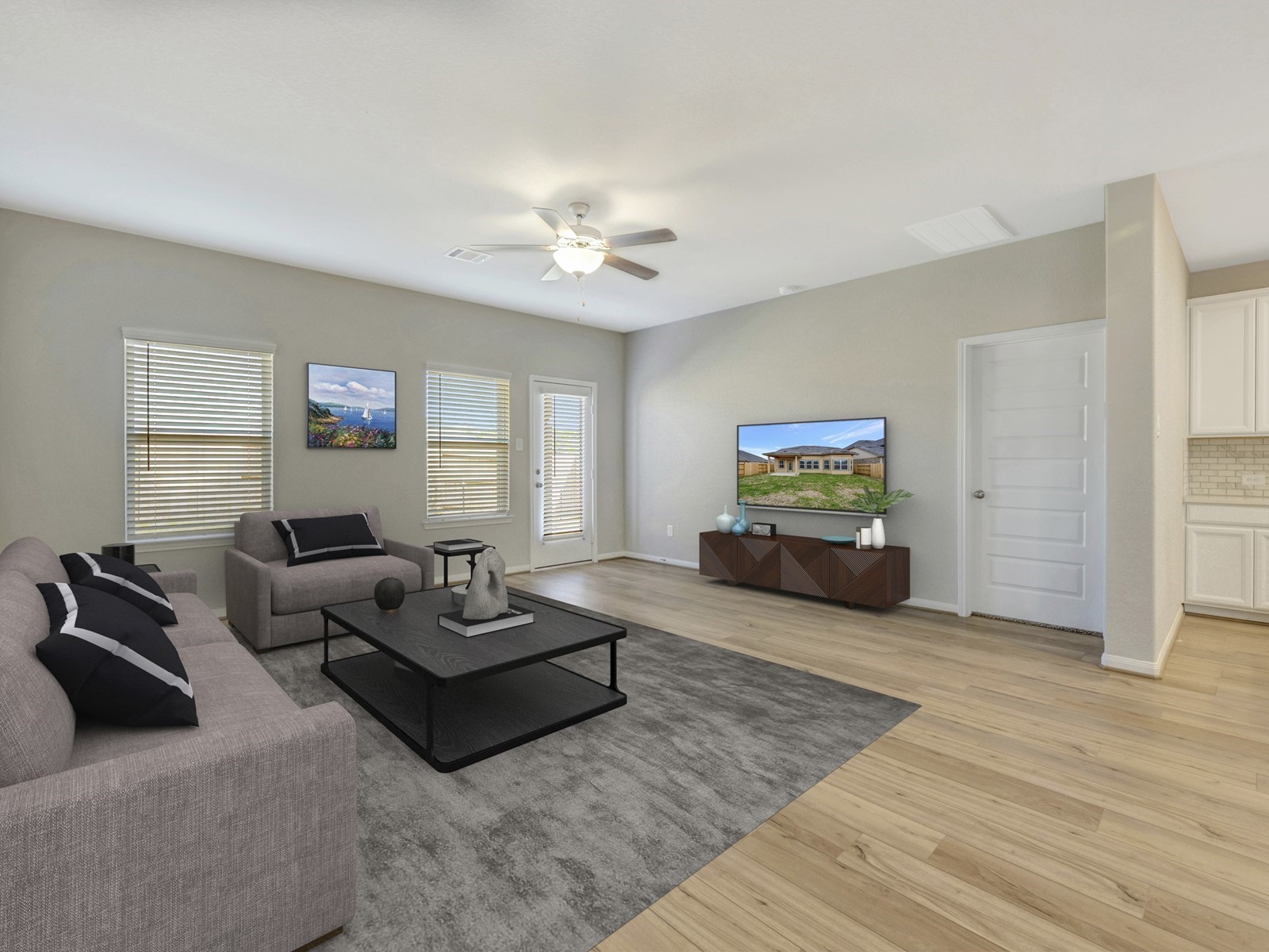 17882 Stone Terrace Montgomery, TX 77316 - Photo 8 of 33 a living room with furniture and wooden floor