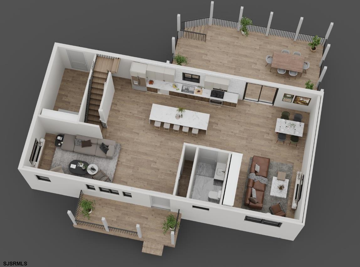 604 9th Street Somers Point, NJ 08244 - Photo 3 of 6 view of living room with furniture and floor to ceiling window