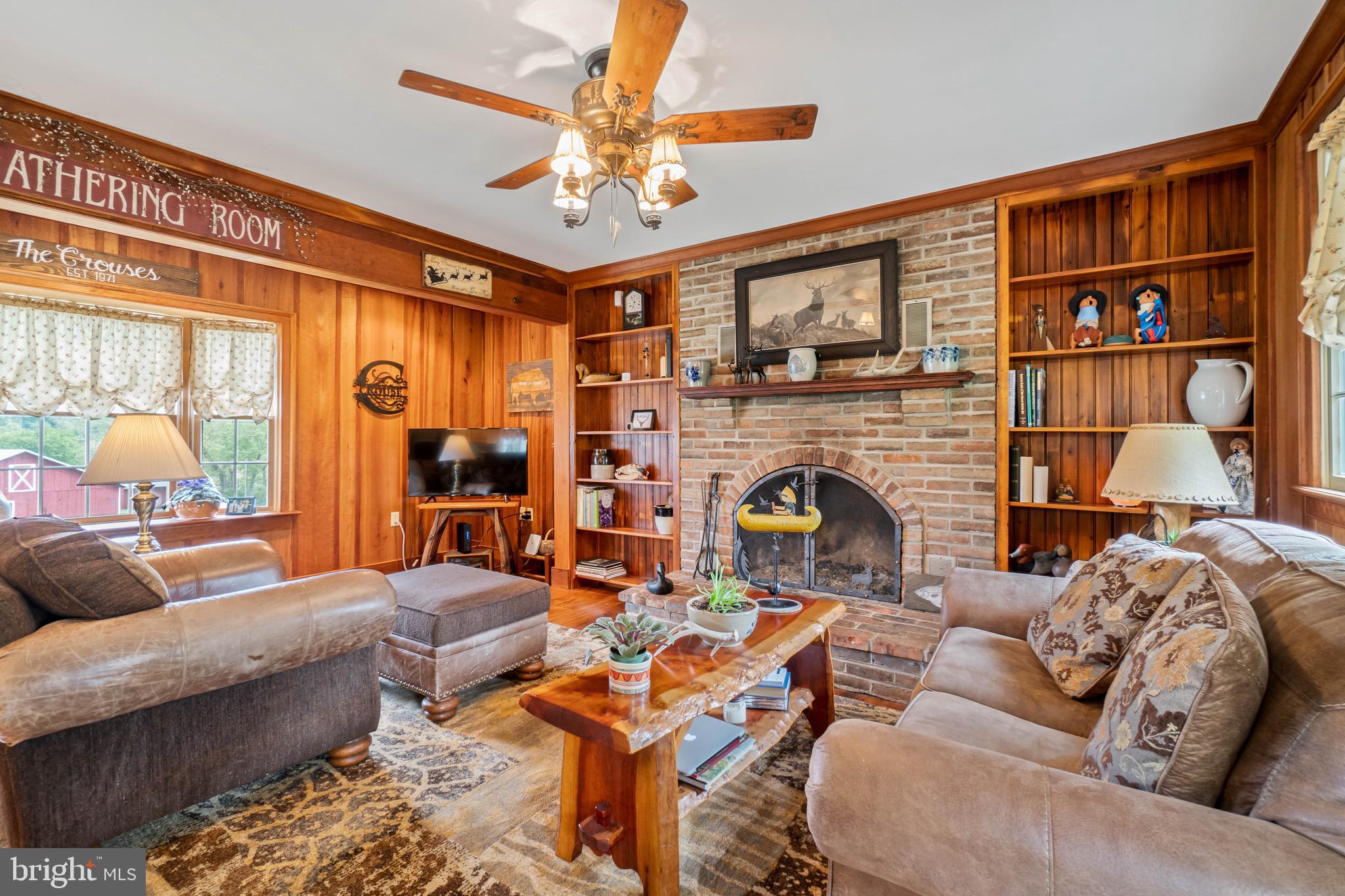 3911 Telegraph Road Elkton, MD 21921 - Photo 9 of 38 Cherry built-ins and brick wood burning fireplace