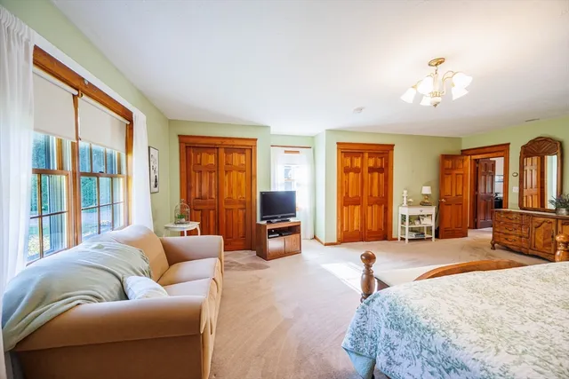 a workspace with furniture and window