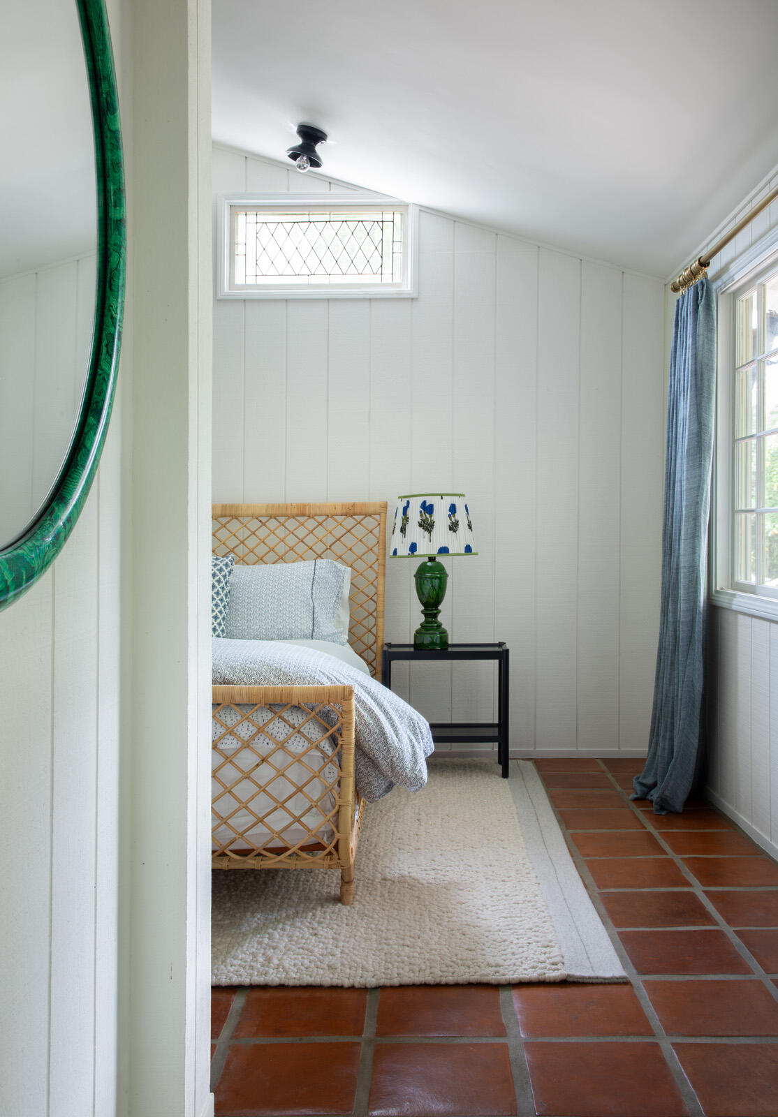 279 Santa Rosa Lane Montecito, CA 93108 - Photo 17 of 27 a bedroom with a bed and a mirror on the dresser