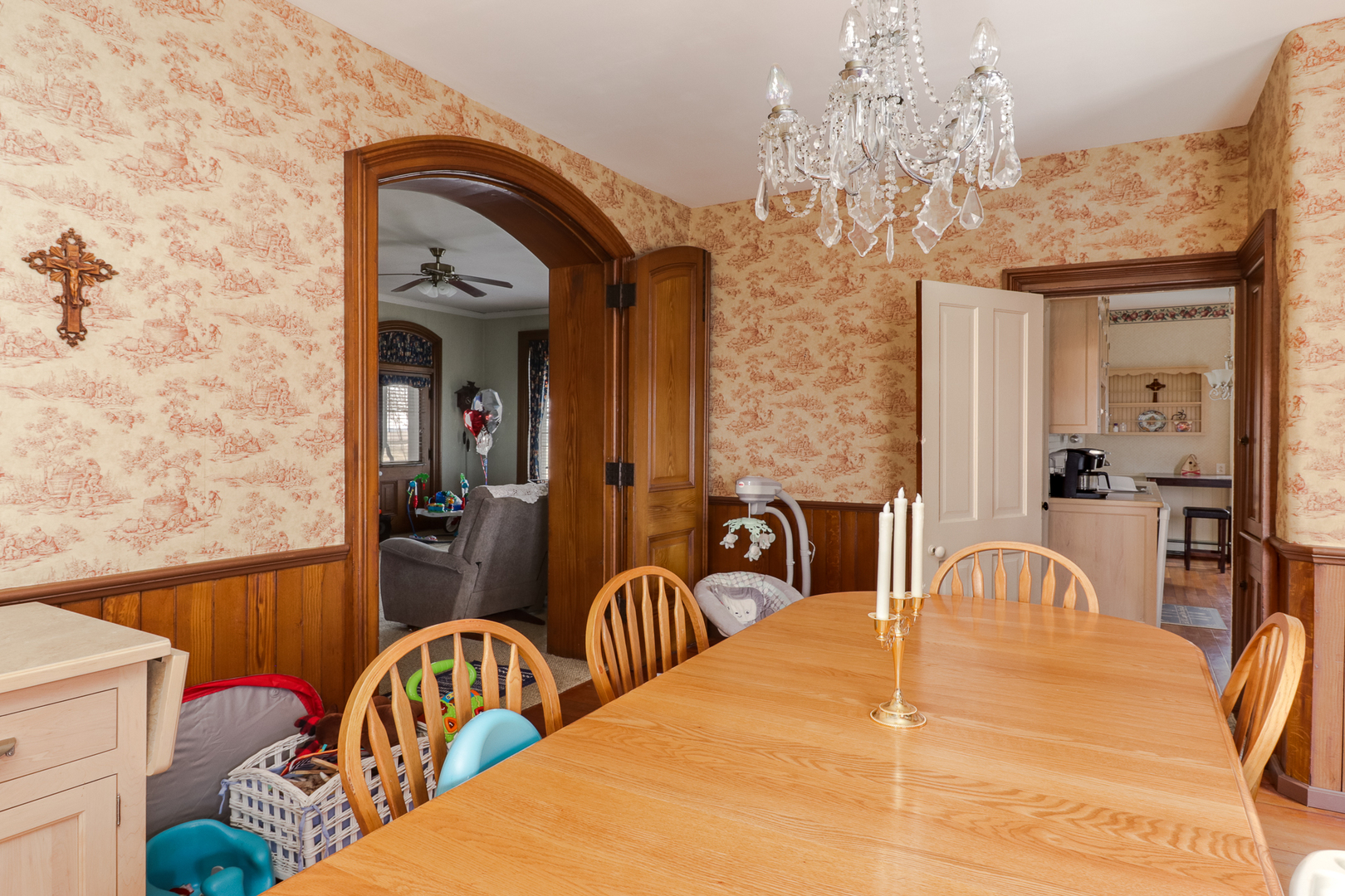 367 Horner Road Armington, IL 61721 - Photo 19 of 50 a bedroom with furniture and a chandelier