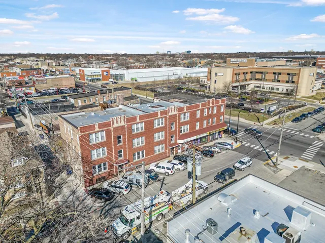 a view of a city with tall buildings