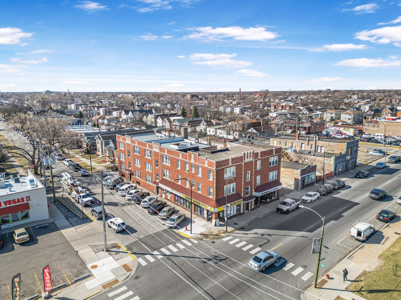 5701 West Roosevelt Road Cicero, IL 60804 - Photo 9 of 32 an aerial view of a city with lots of residential buildings