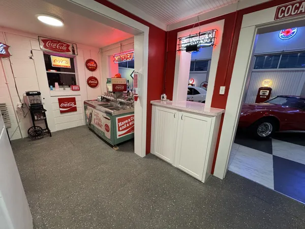 a view of a children room with gym equipment