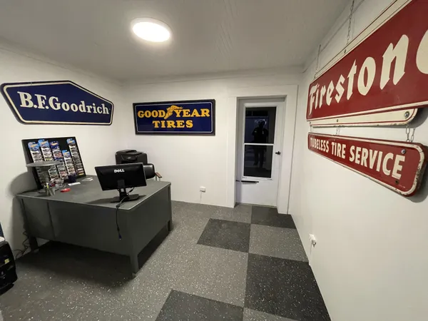 a view of a store with parking