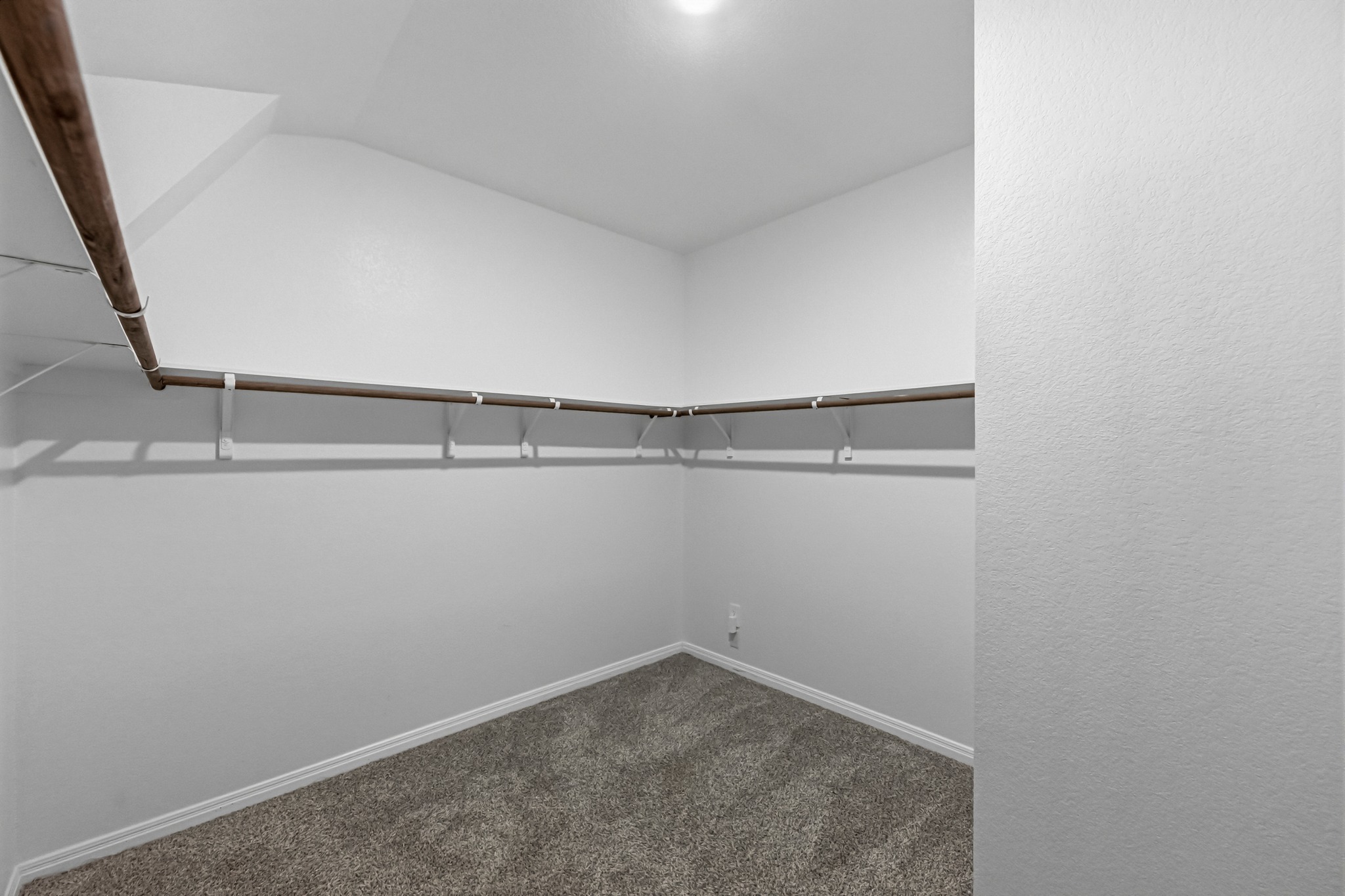12309 Dairywork Road Buda, TX 78610 - Photo 16 of 29 Walk in closet featuring dark carpet and vaulted ceiling