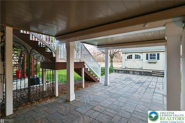 a view of a wooden deck