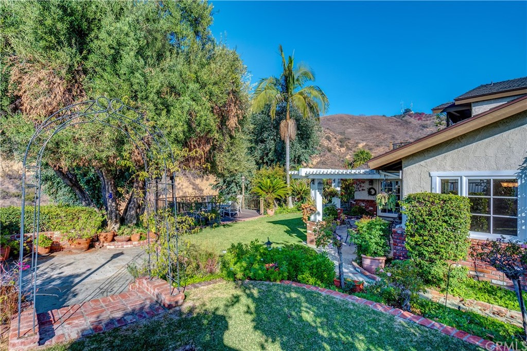 12513 Carinthia Drive Whittier, CA 90601 - Photo 29 of 35 a view of a garden filled with lots of potted plants and a large tree