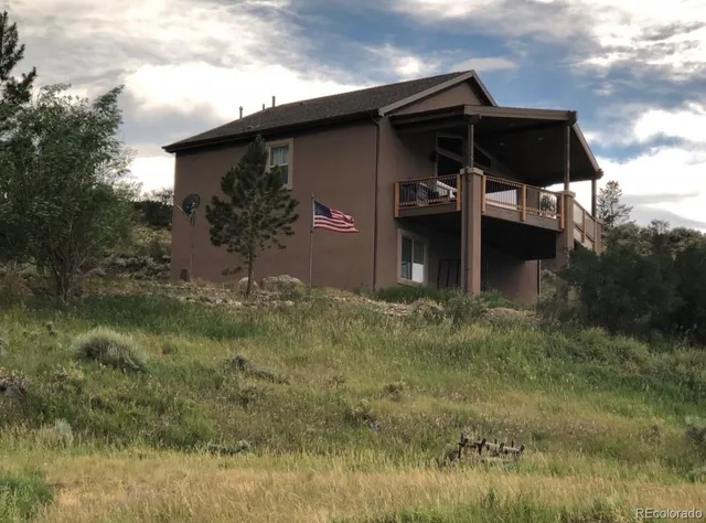 a front view of a house with balcony