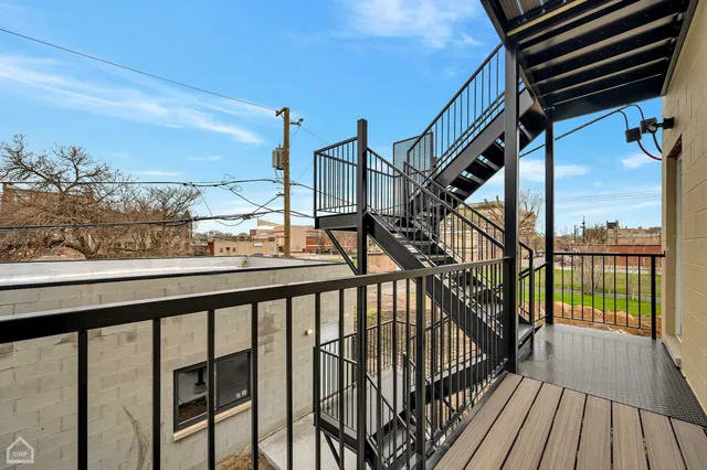 a view of balcony with staircase