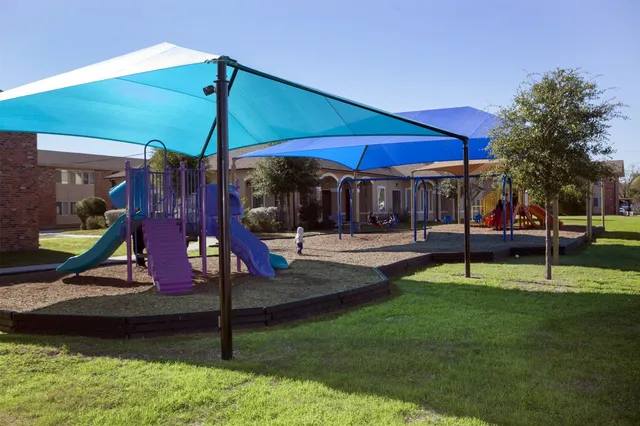 a view of park with slide