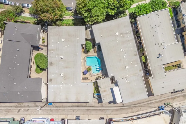 an aerial view of a house
