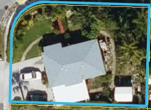 a view of swimming pool from a window