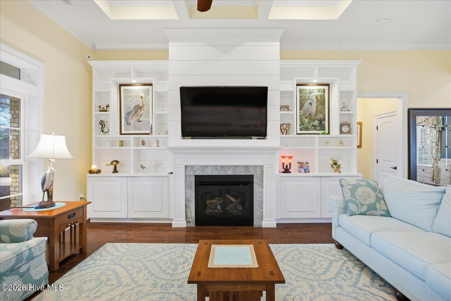 9283 Oldfield Road Calabash, NC 28467 - Photo 9 of 51 Fireplace with Custom Bookcases