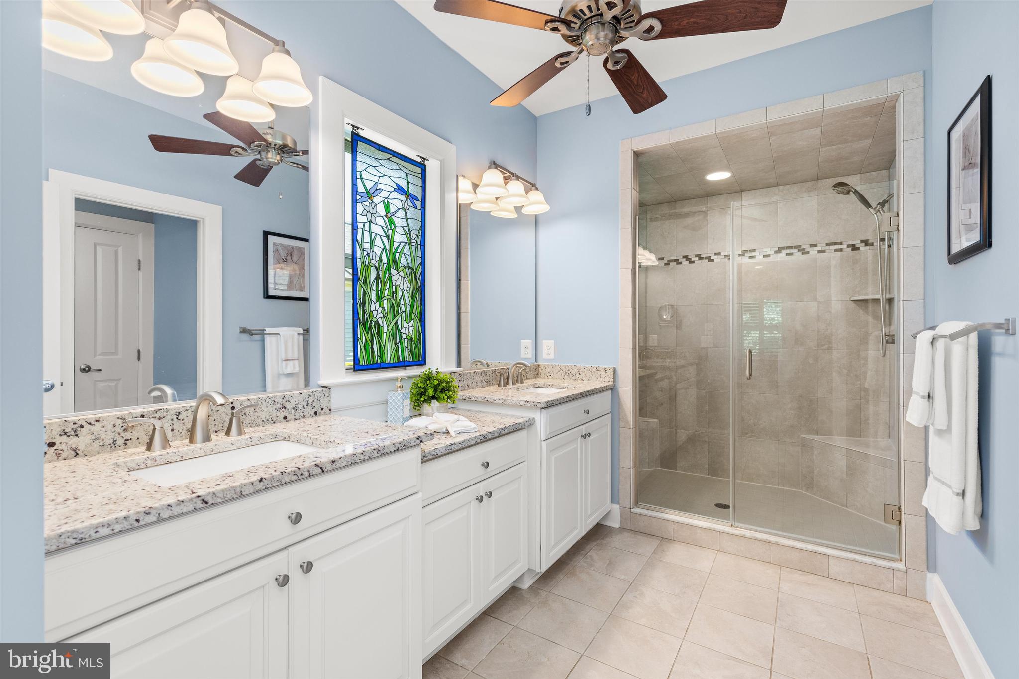 23549 Robalo Road Frankford, DE 19945 - Photo 26 of 53 Walk-In Tiled Shower and Double Vanities