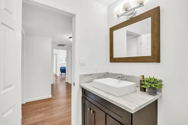 a view of a yard with an outdoor space