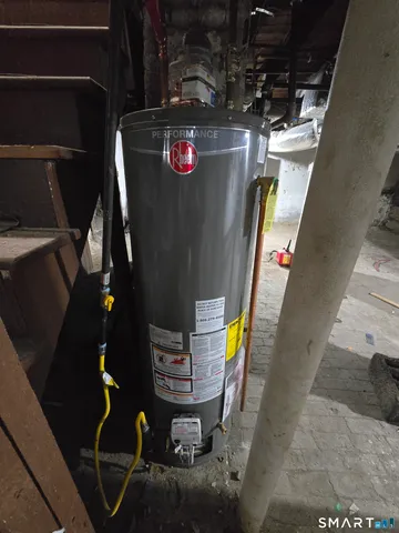 a close view of water heater room