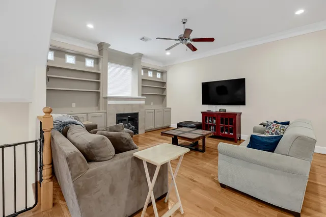 a living room with furniture