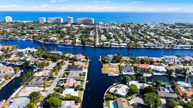 an aerial view of a house with a outdoor space