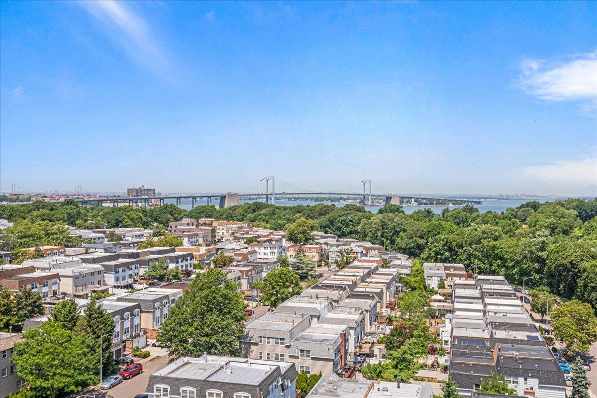 17-85 215th Street, Unit 12S Queens, NY 11360 - Photo 19 of 37 Aerial view of a notable bridge and a large body of water