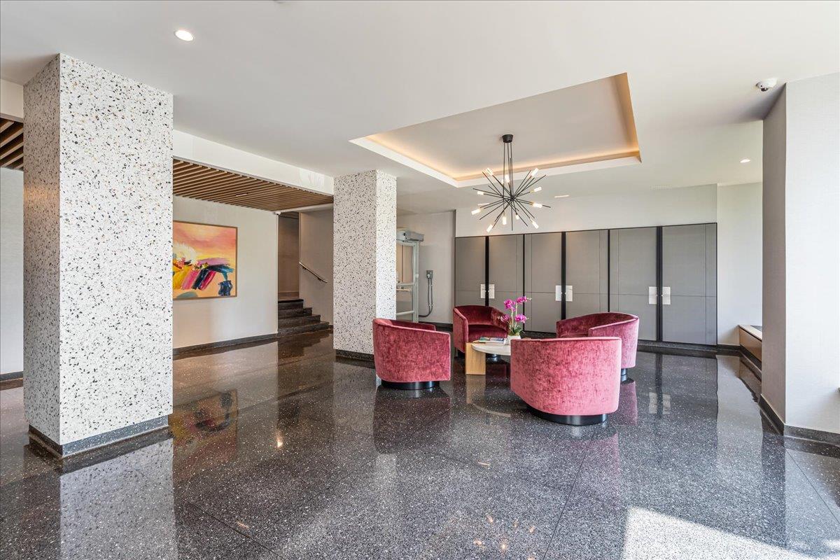 17-85 215th Street, Unit 12S Queens, NY 11360 - Photo 23 of 37 Community lobby featuring recessed lighting and stairs