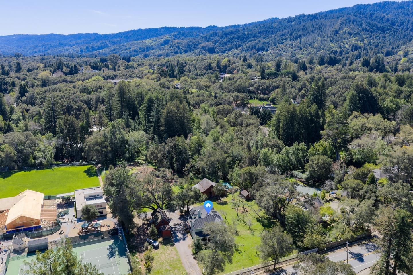 3215 Woodside Road Woodside, CA 94062 - Photo 22 of 24 an aerial view of a house with mountain view