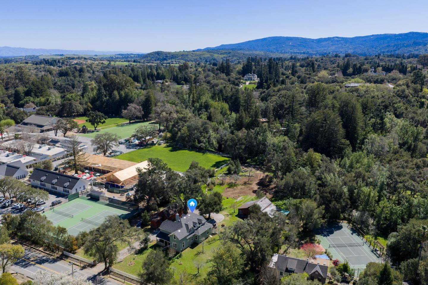 3215 Woodside Road Woodside, CA 94062 - Photo 24 of 24 an aerial view of a house with mountain view