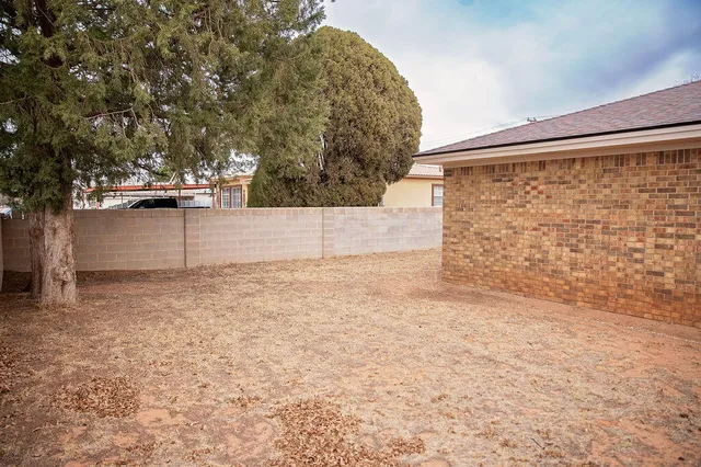 a view of a backyard