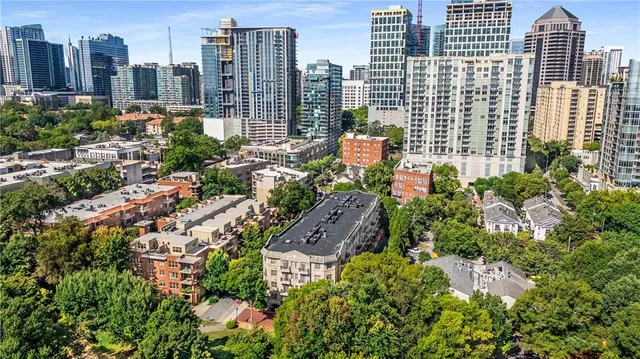 an aerial view of multiple house