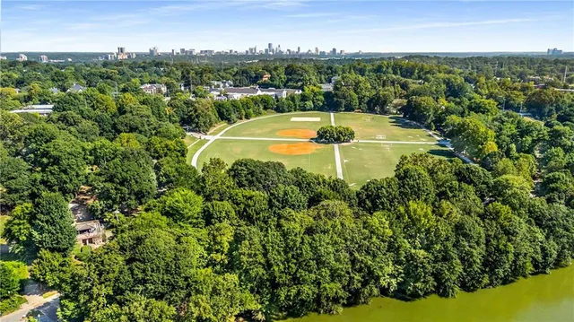 a view of a city with tall buildings