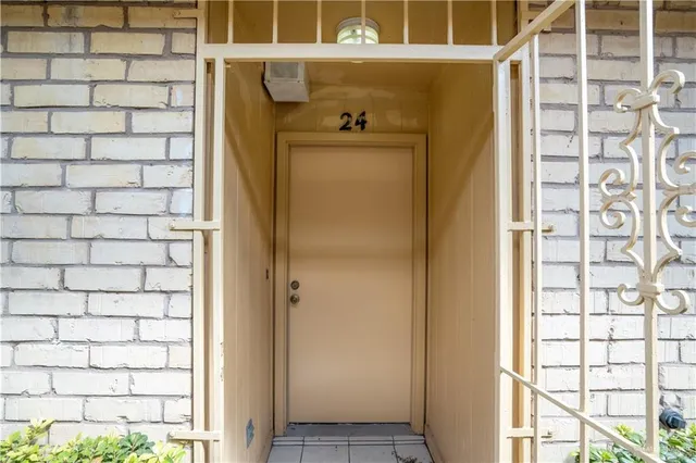 a view of a door of a building