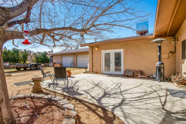 a view of a yard with a tree