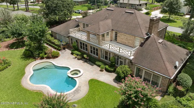 an aerial view of a house