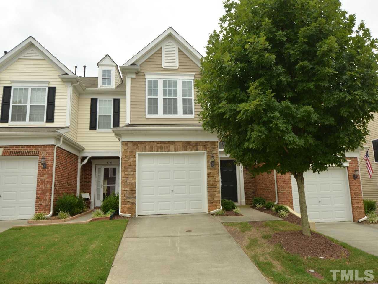 8709 Owl Roost Place Raleigh, NC 27617 - Photo 1 of 25 1600 square feet, 3 bedrooms, 2.5 baths, oak hardwood flooring on main level plus gas log feature fireplace = fabulous town home that's move in ready. Handsome stacked stone exterior with metal roof capped colonial entry front door = gorgeous.