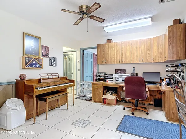 a room with furniture and cabinets