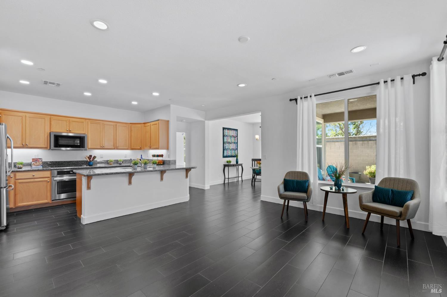 living room and kitchen