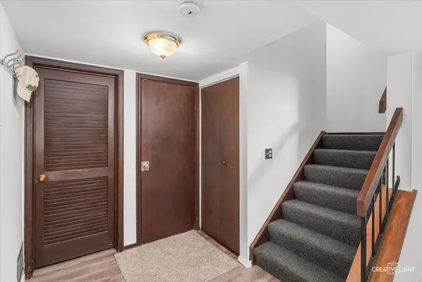 a view of an entryway with staircase