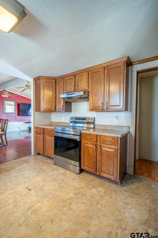 a view of workspace with wooden floor