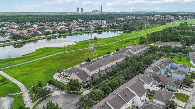 an aerial view of a city