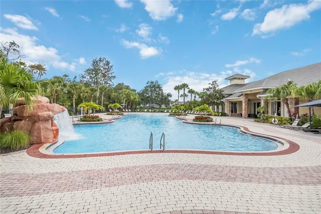 a view of outdoor space yard and swimming pool